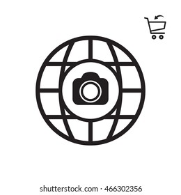  Camera  icon. Flat design.