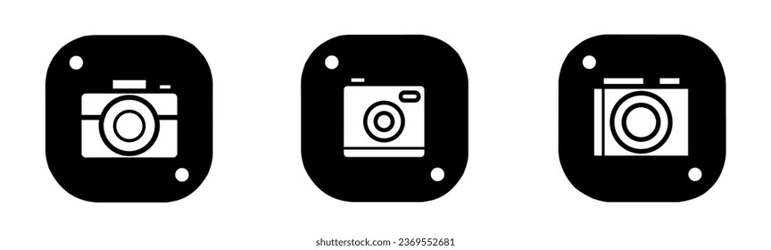 Camera icon in flat. A camera icon design. Stock vector.
