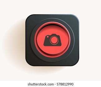 Camera Icon Flat design style on clean background, app icon - vector EPS 10. 