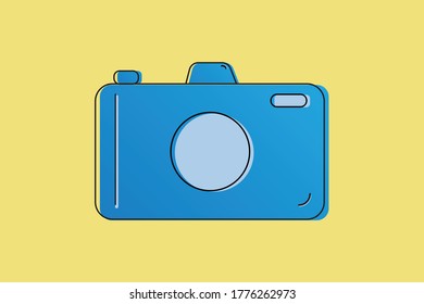 Camera Icon Flat Design Vector With gradient