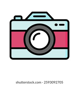 Camera icon. A flat illustration of vector icon on white background