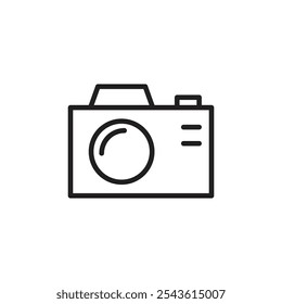 Ícone de câmera Ilustração em linha plana