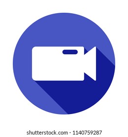 camera icon in Flat long shadow style