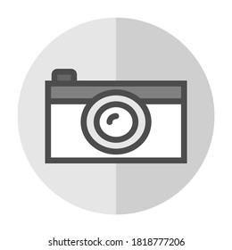 Camera icon, flat objects. Vector illustration