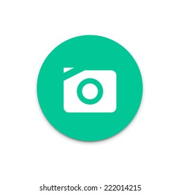 Camera icon. Flat icon on colorful floating ui action button. 