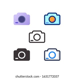 camera icon flat outline glyph interface