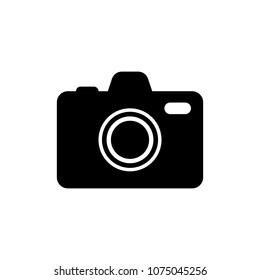 Camera icon, flat photo camera vector isolated. Modern simple snapshot photography sign. Instant Photo internet concept. Trendy symbol for website design. Logo illustration