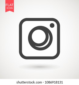 Camera icon, flat photo camera vector isolated. Modern simple snapshot photography sign. Instant Photo internet concept. Trendy symbol for website design, web button, mobile app. Logo illustration.