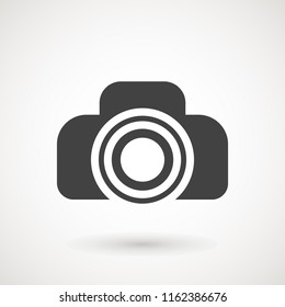 Camera icon, flat photo camera vector isolated. Modern simple snapshot photography sign. Instant Photo internet concept. Trendy symbol for website design, web button, mobile app. Logo illustration.