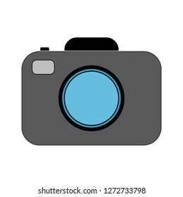	
Camera icon, flat photo camera vector isolated.