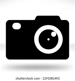 Camera icon, flat photo camera vector isolated. Instant photo internet concept