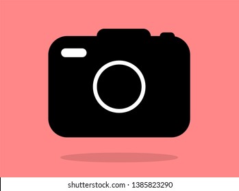 Camera icon, flat photo camera vector isolated. Modern simple snapshot photography sign. Photo internet concept.