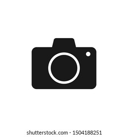 Camera icon, flat photo camera vector isolated. 
