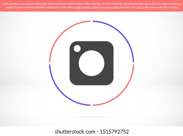 Camera icon  flat photo camera vector isolated. Modern simple snapshot photography sign. Instant Photo internet concept. Trendy symbol for website design, web button, mobile app. Logo illustration