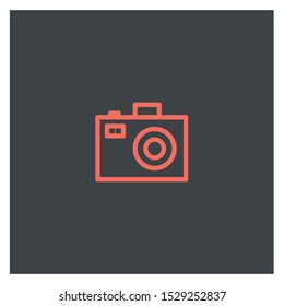 Camera icon, flat photo camera vector isolated. Modern simple snapshot photography sign. Instant Photo internet concept. 