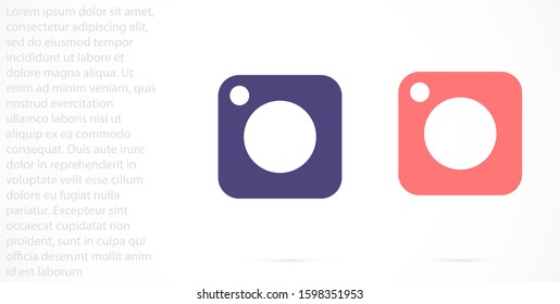 Camera icon  flat photo camera vector isolated. Modern simple snapshot photography sign. Instant Photo internet concept. Trendy symbol for website design, web button, mobile app. Logo illustration