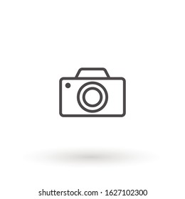 Camera icon, flat photo camera vector isolated. Modern simple snapshot photography sign. Instant Photo internet concept. Trendy symbol for website design, web button, mobile app. Logo illustration