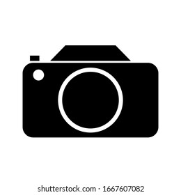 Camera icon, flat photo camera vector isolated. Modern simple snapshot photography sign. Instant Photo internet concept. Trendy symbol for website design, web button, mobile app. Logo illustration
