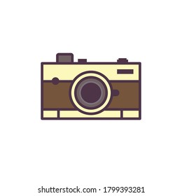 Camera icon, flat photo vector isolated. Modern simple snapshot photography sign. Instant trendy symbol for web site design, mobile app. Logo illustration. Vector illustration