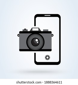 Camera icon, flat photo vector isolated. Modern simple photo sign. Instant fashion symbol for website design, mobile app. Logo illustration. Vector Simple modern icon design illustration.