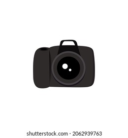 Camera icon, flat photo camera vector isolated. Modern simple snapshot photography sign.