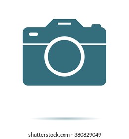Camera icon, flat photo vector isolated. Modern simple snapshot photography sign. Instant trendy symbol for web site design, mobile app. Logo illustration.