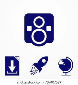 Camera icon, flat photo vector isolated. Logo illustration