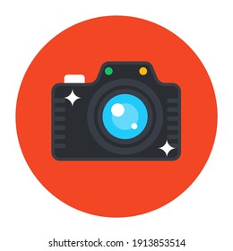 
Camera Icon, Flat Rounded Vector Of Photoshoot Equipment