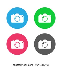 Camera icon. Flat camera sign isolated icon sign vector