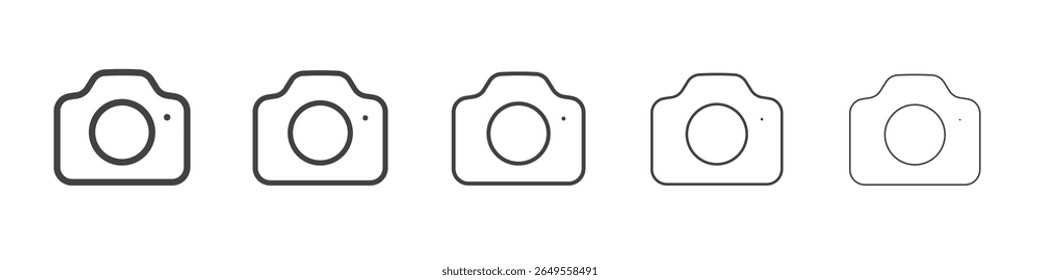 Camera icon flat simple outline logo