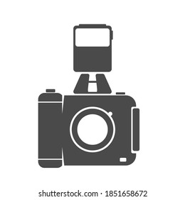 Camera Icon Flat Style - Black Vector Silhouette Illustration Art