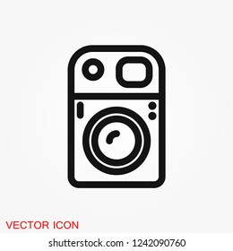 Camera Icon in flat style isolated on background