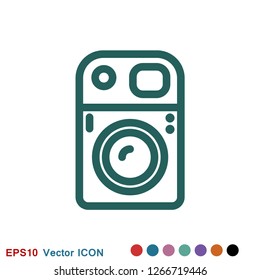 Camera Icon in flat style isolated on background