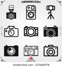 Camera Icon in flat style isolated on background