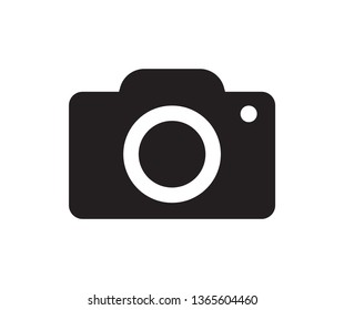 camera icon flat style isolated on white background camera symbol black