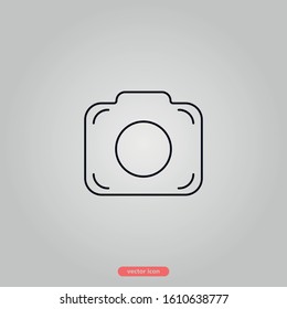 camera icon in flat style isolated on white background. Vector illustration. Illustration for app or web site.