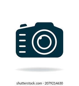 Camera icon flat style isolated on white background. Vector illustration