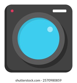 Camera icon in flat style isolated on white background.