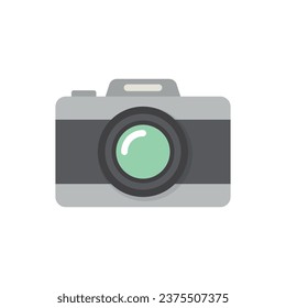 Camera icon in flat style. Photography vector illustration on isolated background. Photo sign business concept.