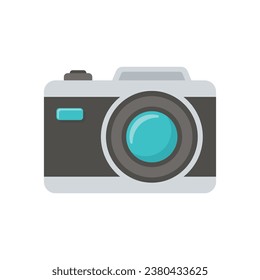 Camera icon in flat style. Photography vector illustration on isolated background. Photo sign business concept.