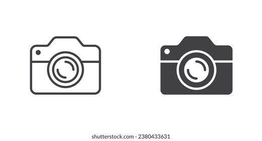 Camera icon in flat style. Photography vector illustration on isolated background. Photo sign business concept.