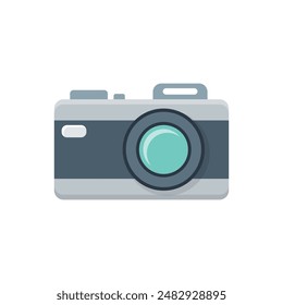 Camera icon in flat style. Photography vector illustration on isolated background. Photo sign business concept.