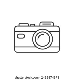 Camera icon in flat style. Photography vector illustration on isolated background. Photo sign business concept.