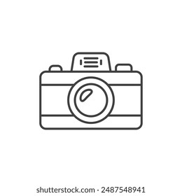 Camera icon in flat style. Photography vector illustration on isolated background. Photo sign business concept.