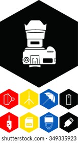  camera icon , flat style sign