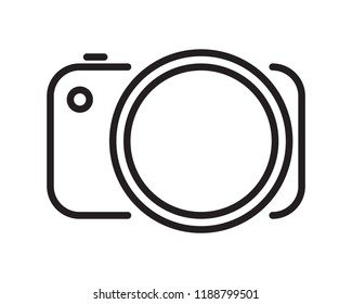 Camera icon in flat style. Single high quality outline symbol of camera for web design or mobile app. Thin line camera  sign for design logo, visit card, etc. 