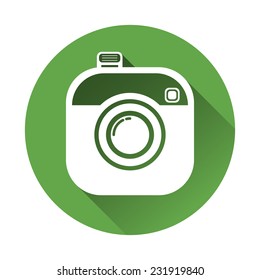 camera icon in flat style . Vector