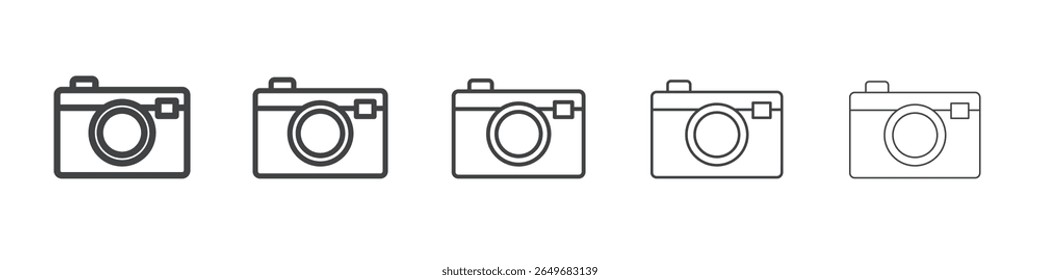 camera icon flat thin illustration symbol