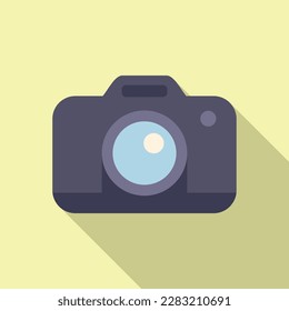 Camera icon flat vector. Computer interface. Smile system