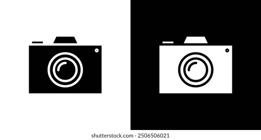 Camera icon Flat vector set outline